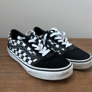Vans Youth Black and White Checkered Sneakers Size 3